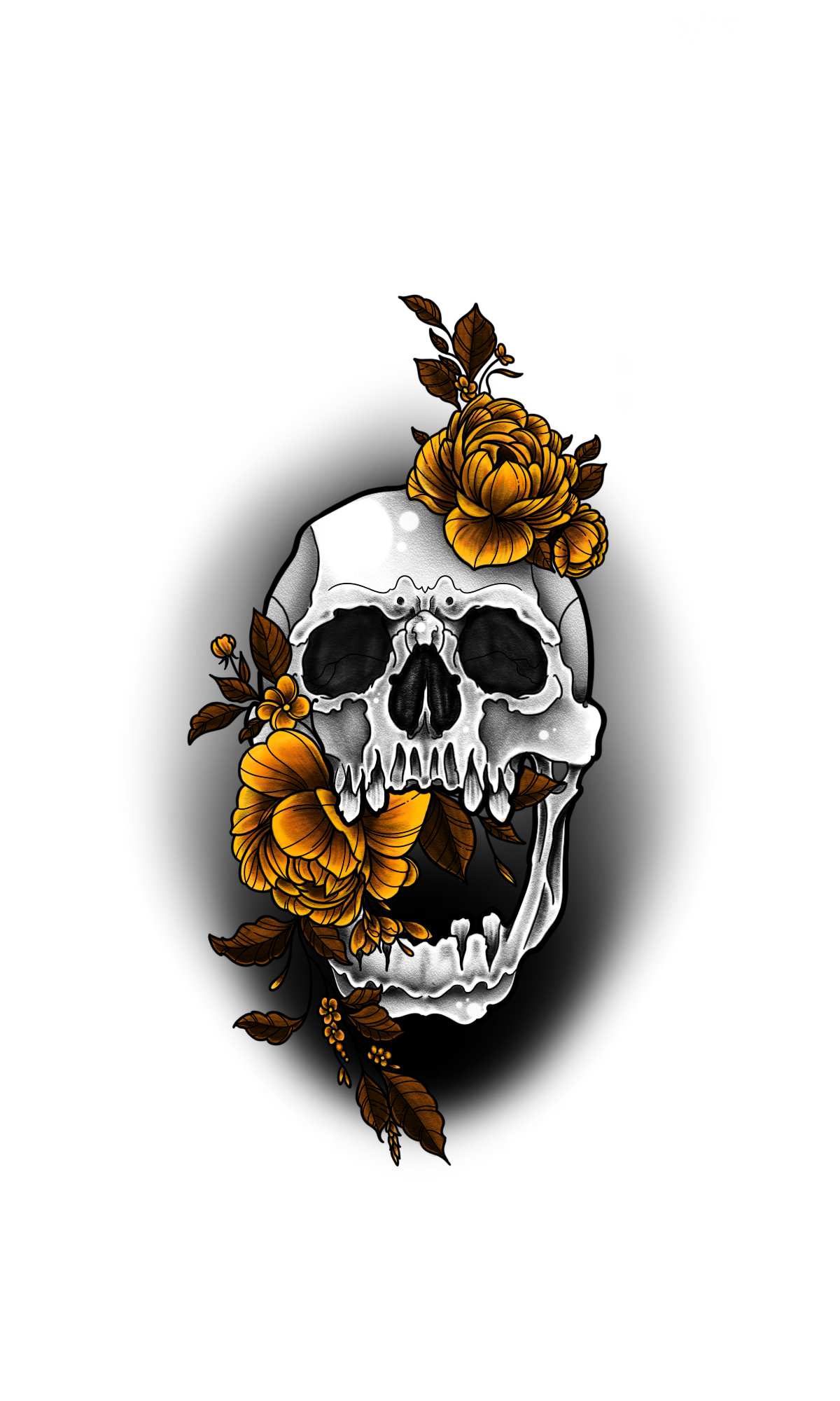 Tattoo Art: Skull and Roses