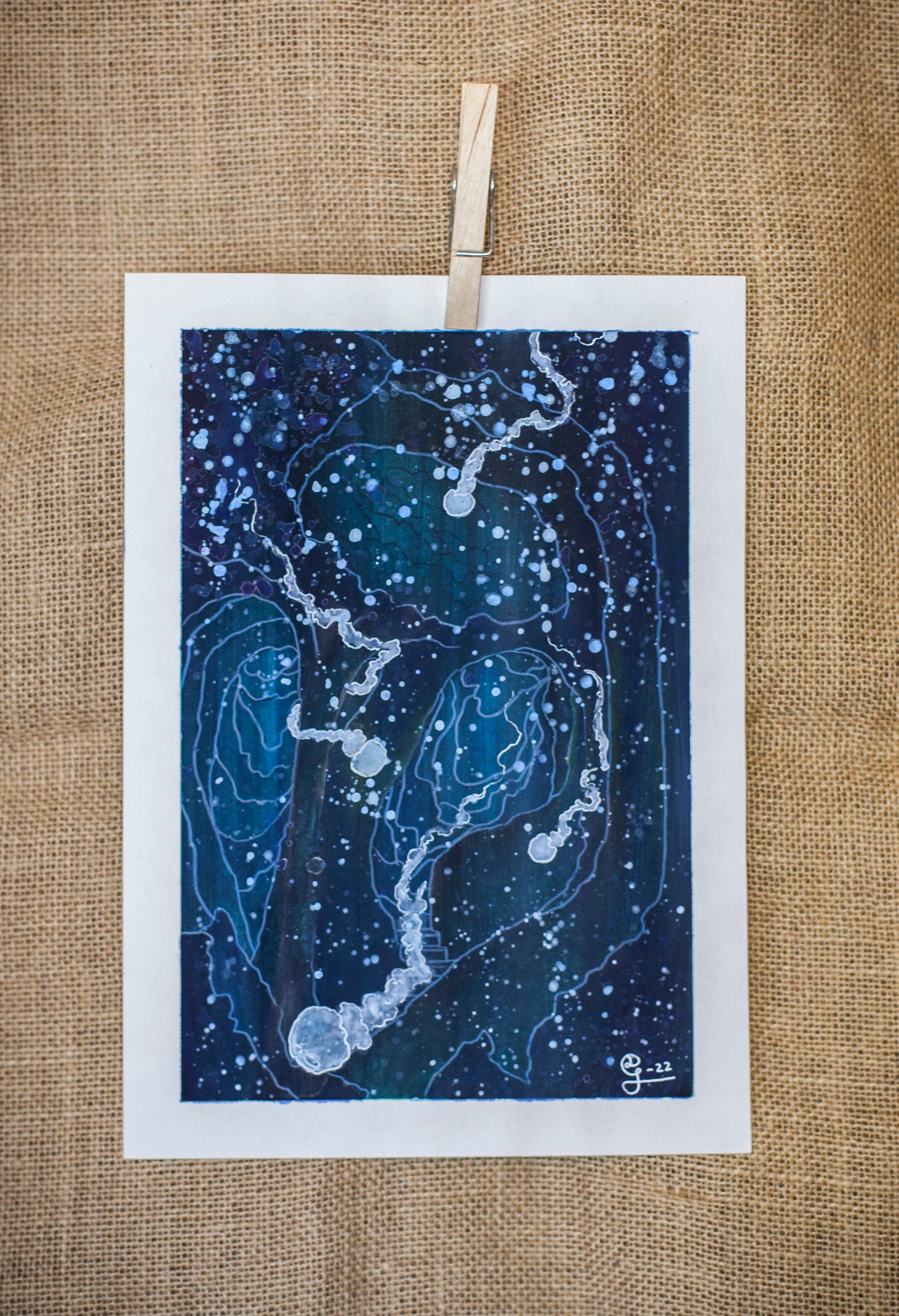 Original Akvarellmålning: Dark Waters