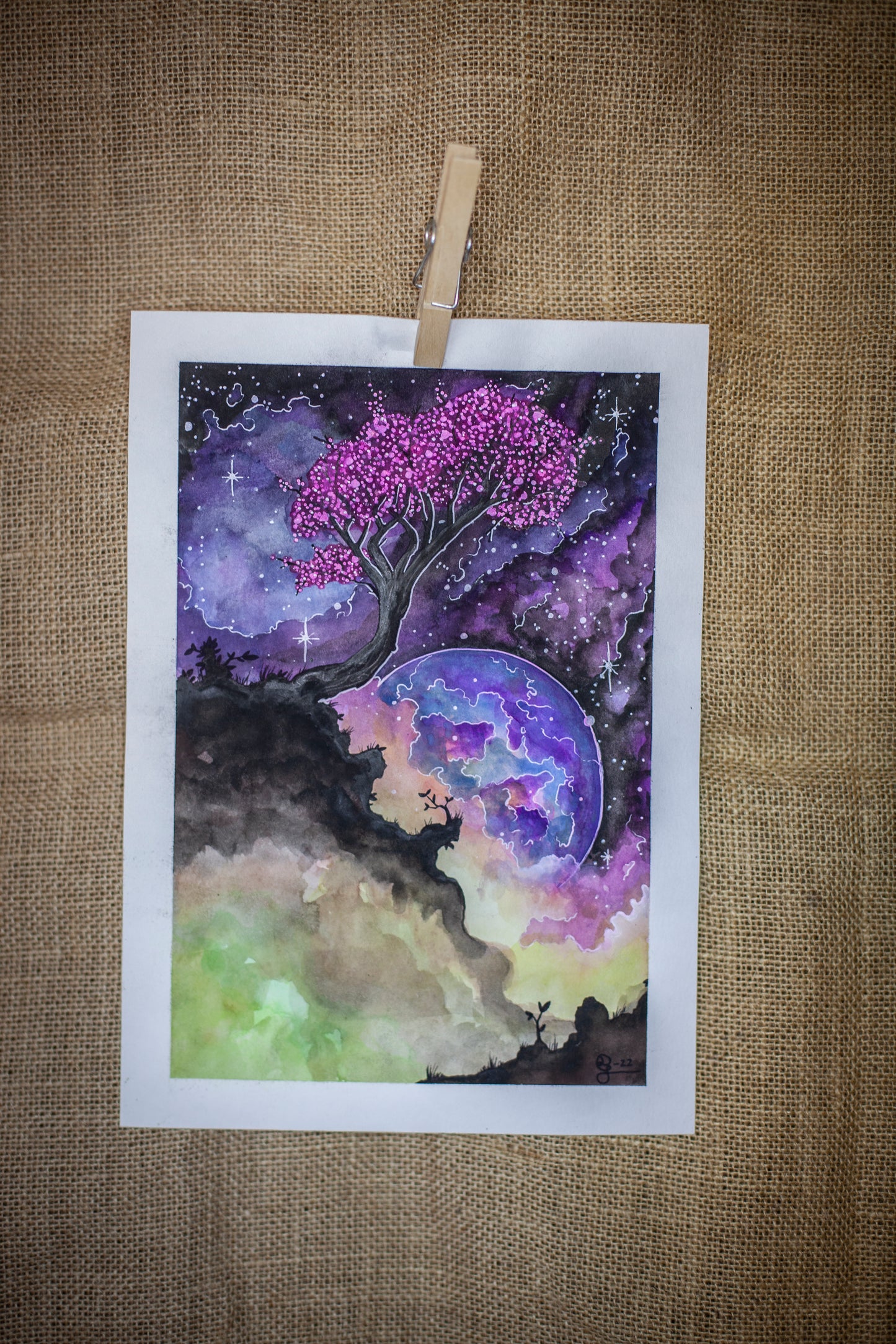 Original Akvarellmålning: Another World