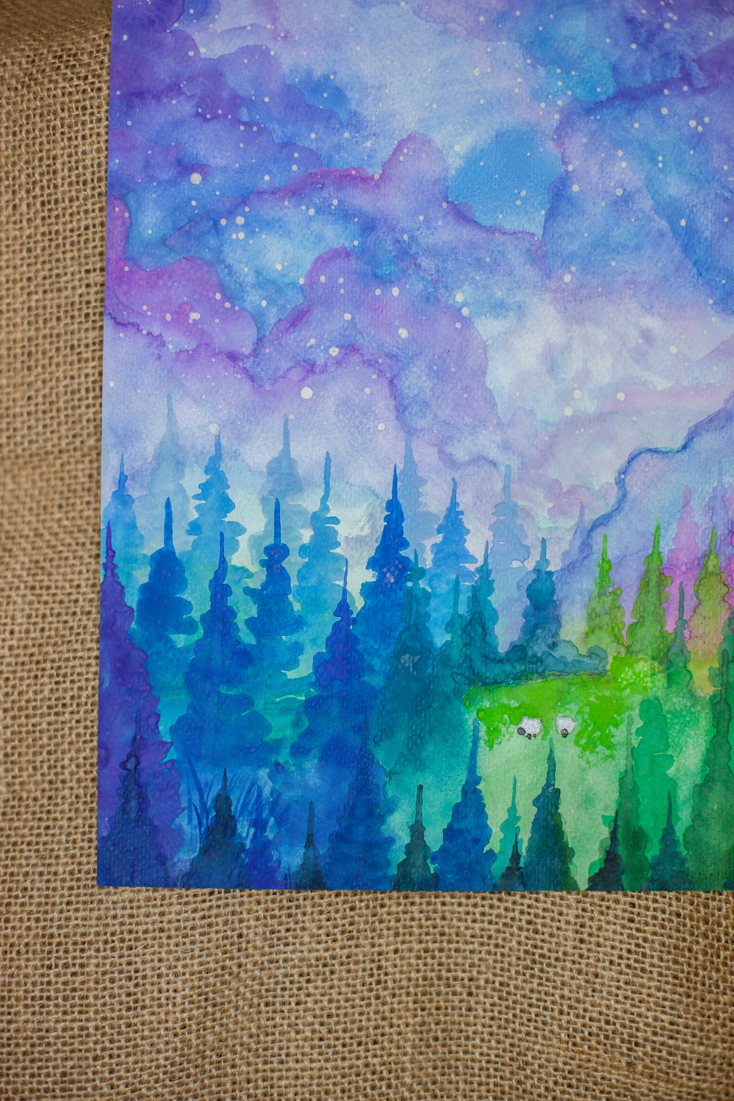 Original Akvarellmålning: Calming Sheep