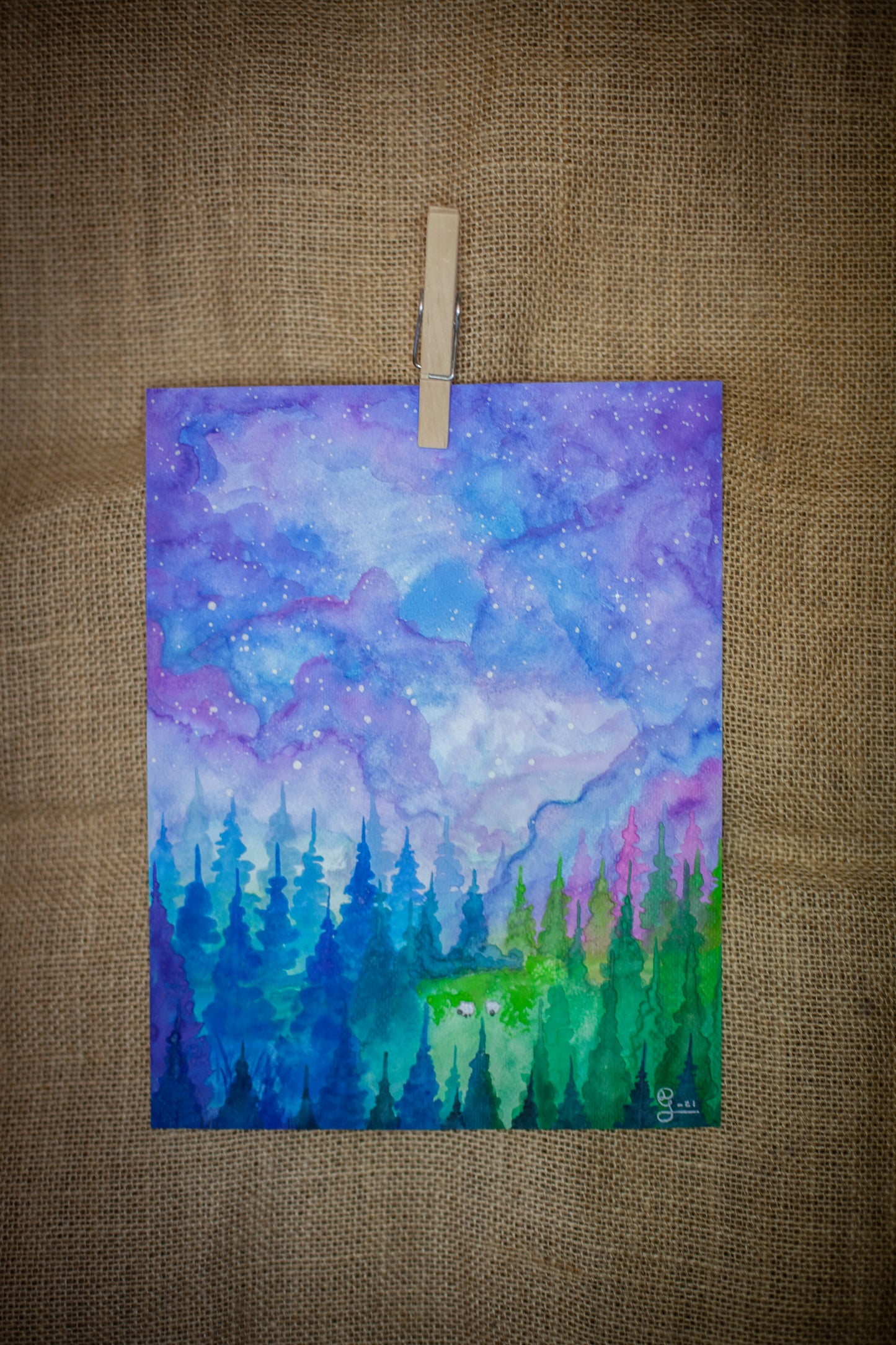 Original Akvarellmålning: Calming Sheep